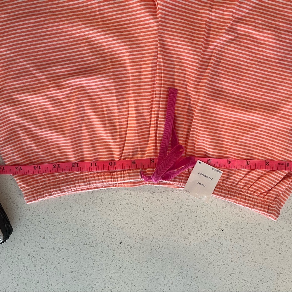 NWT Lauren by Ralph Lauren Striped Orange and White Pajamas - Picture 11 of 13